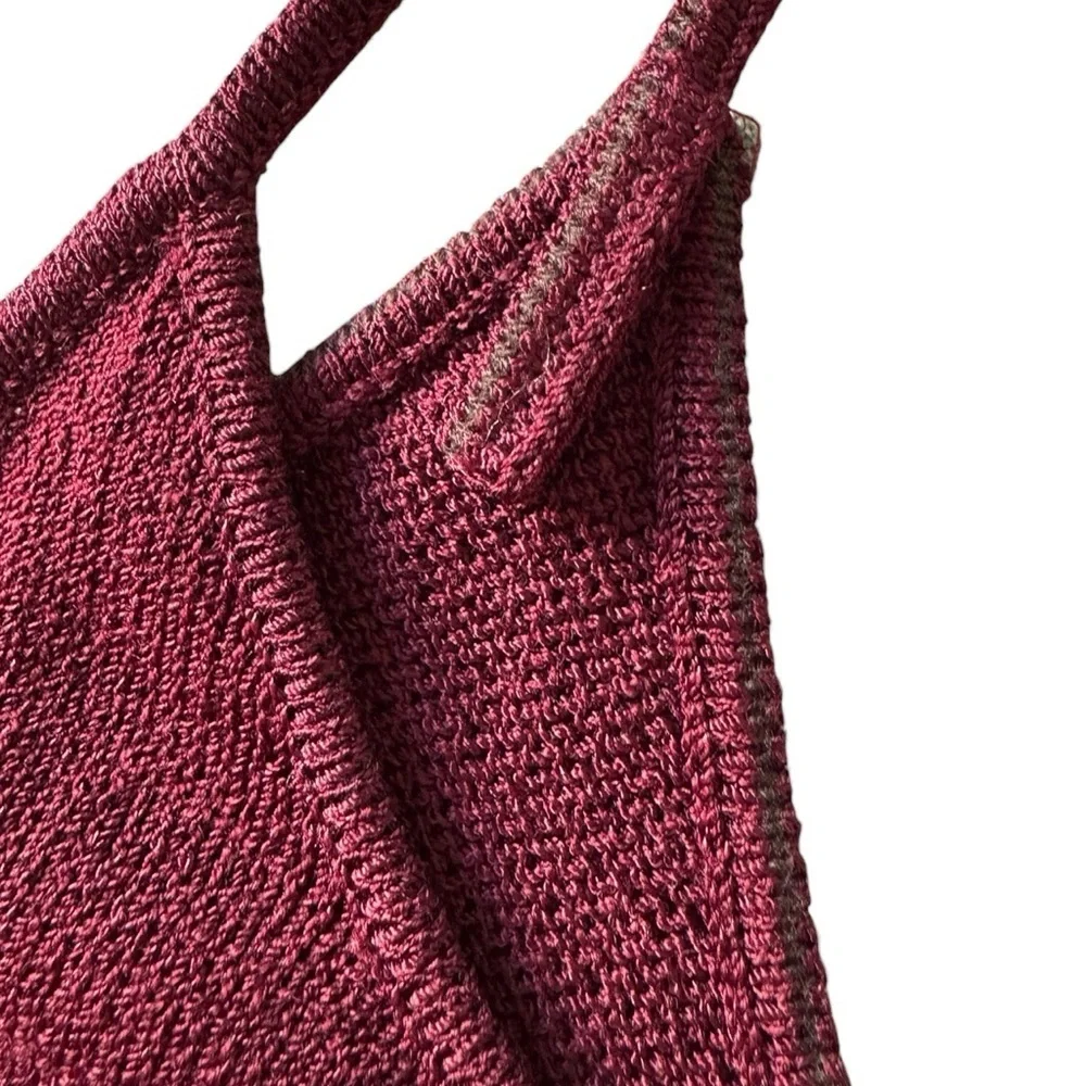 ST JOHN SANTANA KNIT BORDEAUX SHELL TOP SZ M - Picture 4 of 7